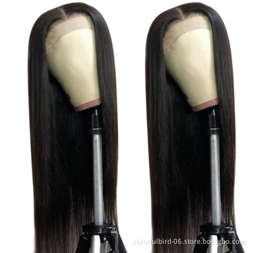 Vietnam Human Hair wigs black women 150% 180% 200% 250% Density Double Drawn 5*5 lace closure wig straight